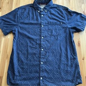 Oravus Navy Blue Short Sleeve Button Down Shirt Men’s Large